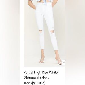 Vervet Waist 30 (size 10) Distressed White Denim Jeans. Frayed waist,hem & holes